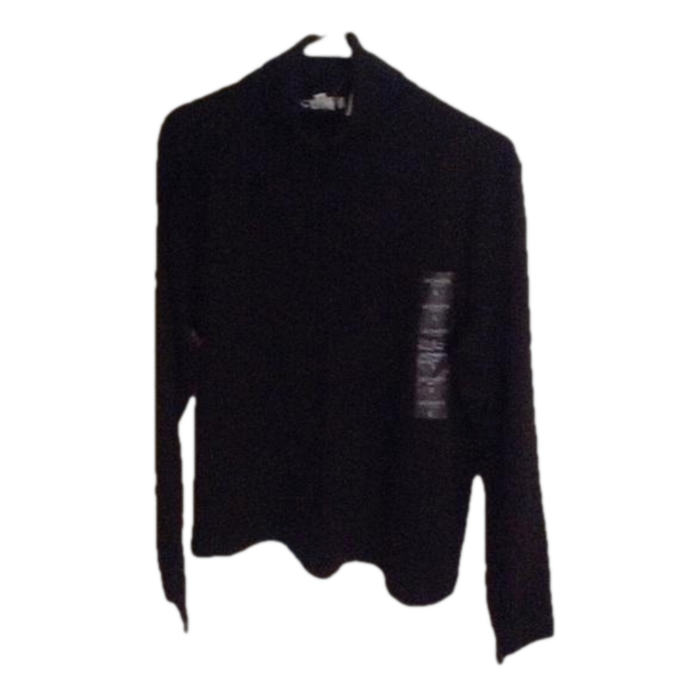 Ladies Black Turtle Neck Top Size L